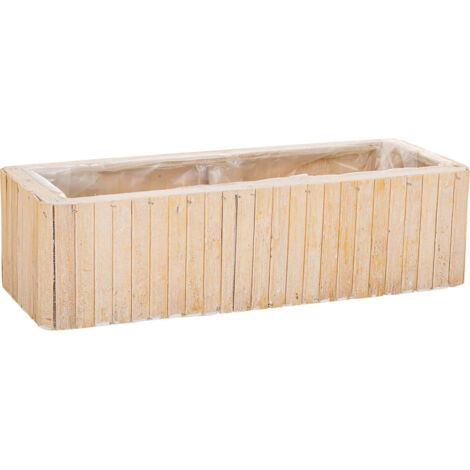 Cesto Rectangular de madera marrón 40.5x14.5x11