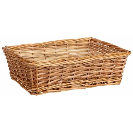 Cesto rectangular de mimbre marrón 31x23x8.5h cm