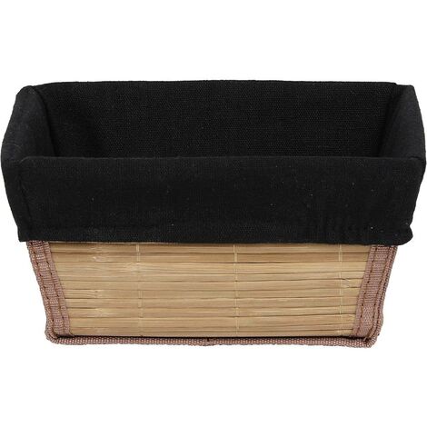 Cesto rettangolare evase in bambù e pp 21x16x11 cm - tessuto bambù nero - Tendance