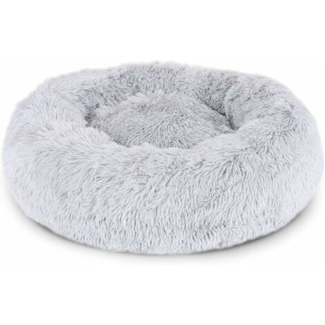 Cesto rotondo per cani, cuscino per gatti, cestino a forma di ciambella, Ø 50 cm (M), grigio chiaro