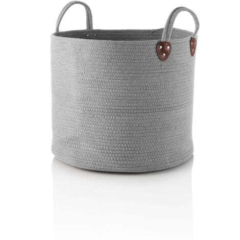 Cesto TAMMY in cotone grigio con manici