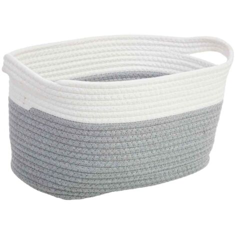 Cesto trenzado de cuerda de algodón 33x24x20