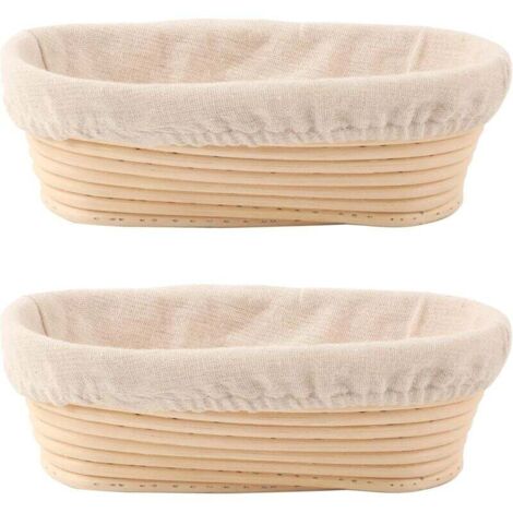 Cet ensemble comprend deux paniers à pain ovales de 25 cm avec doublure, parfaits pour la cuisson du pain au levain, que ce soit pour un usage professionnel ou domestique.