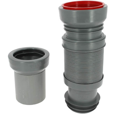 Ceta – Pipe souple D100/110 L320-670 – Tube spiralé renforcé en acier – Évacuation rapide pour WC suspendus – 214MULTIBATI