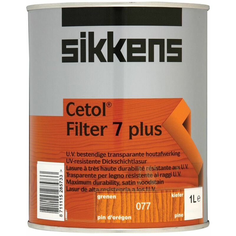 Sikkens - Cetol Filter 7 Plus Woodstain Paint - 1 Litre - Pine (077) - Pine