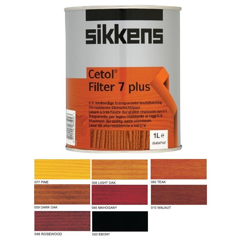 Sikkens - Cetol Filter 7 Plus Woodstain Paint - 1 Litre - Dark Oak (009) - Dark Oak