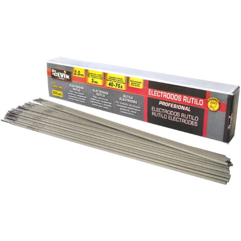 CEVIK PRO - Elettrodi Saldatura 2,0 mm - Confezione da 200 Pezzi - Saldatura MMA - AWS E6013 - Rutile Accessori Elettrodo Saldatura - Innesco Facile - Saldature Precise Riparazioni Sottili