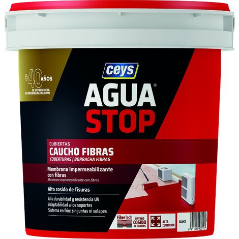 CEYS 903312 AGUASTOP CAUCHO FIBRAS BLANCO 1KG