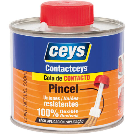 Ceys - Cola Contacto - Contacceys - Uniones Flexibles y Resistentes - Pincel - 500 ML