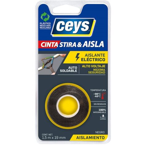 CEYS Stira & Insulate Nastro isolante elettrico professionale nero 1,5 m x 19 mm 507801
