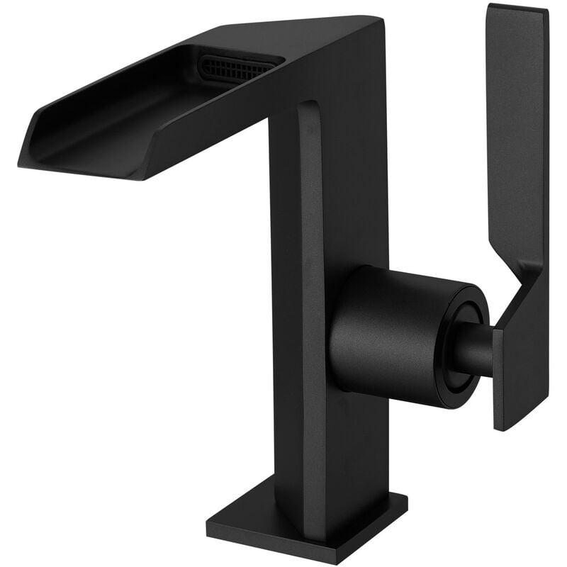 Saniverre - cezio Robinet mitigeur bec cascade ouvert chrome Noir mat