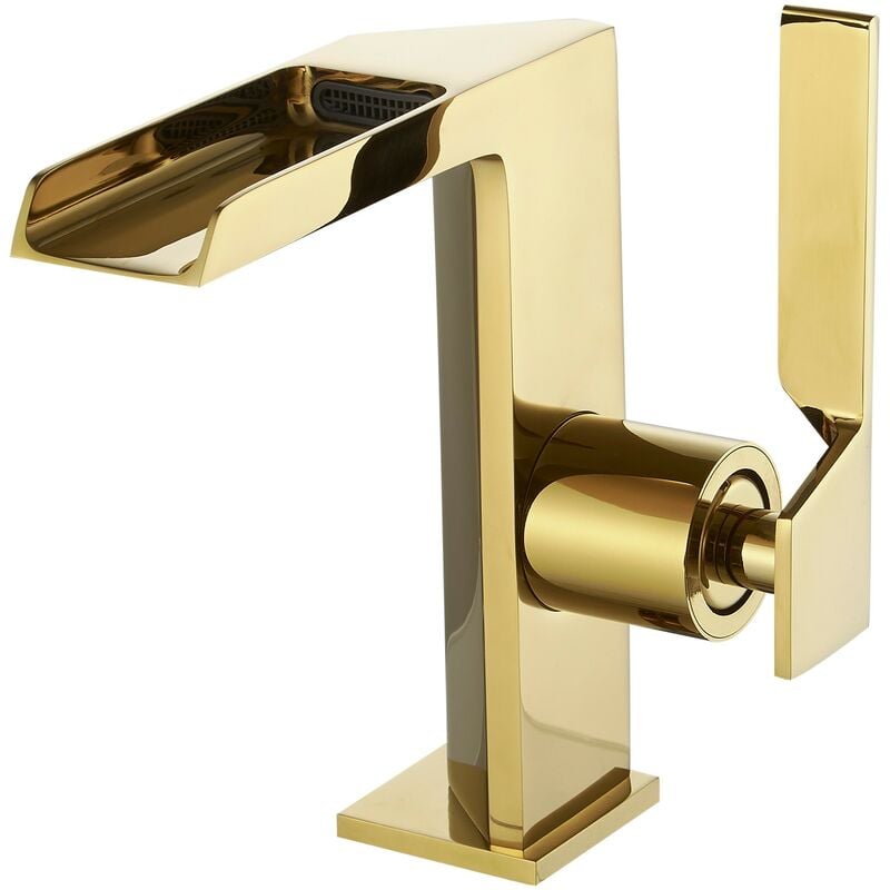 Saniverre - cezio Robinet mitigeur bec cascade ouvert chrome Or brillant