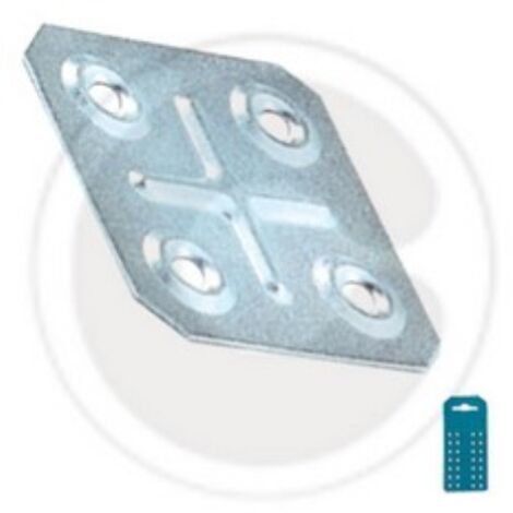 cf 10 piA ces de plaques carrA es en acier galvanisA  4 trous Plaque de plaque 4x4 cm