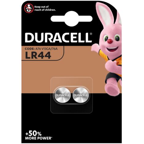 cf 2 pz Duracell LR44 batterie pile a bottone alcalina 1,5V per calcolatrice