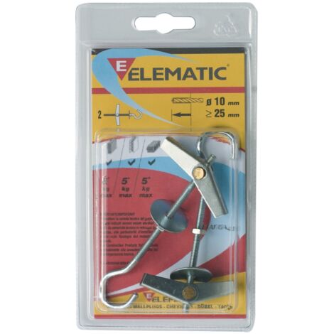 cf 2 pz elematic ancore ancorine ETAF/OC mm 4x10 fissaggio parete tassello