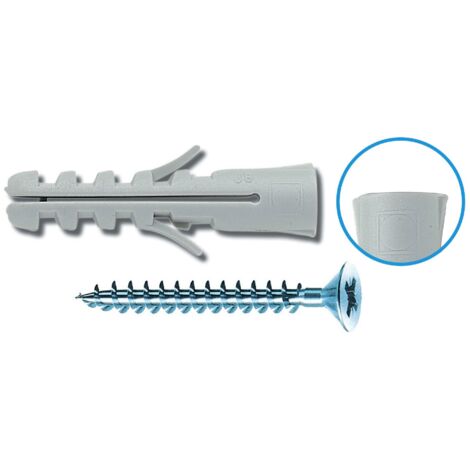 cf 20 pz tasselli E senza bordo   5 mm con alette antirotazione tassello muro