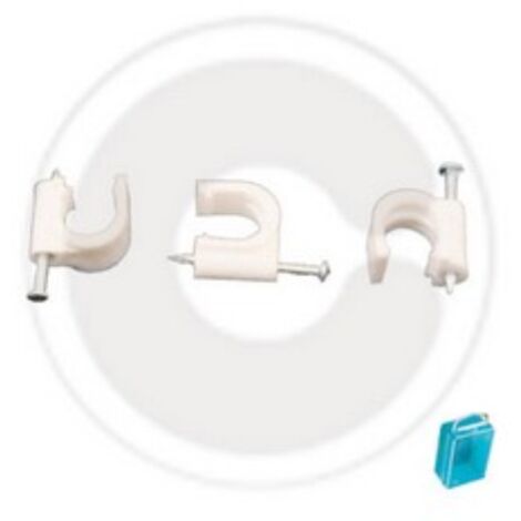 cf 24 clips de cA ble en nylon avec clou pour cA bles de 5/6 mm