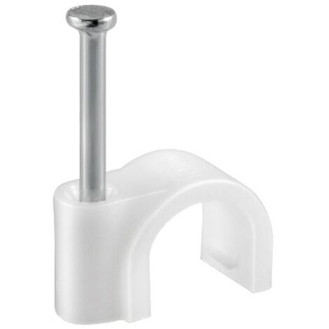 cf 24 pz fissacavi in nylon completi di chiodo chiodino per cavi da   5/6 mm