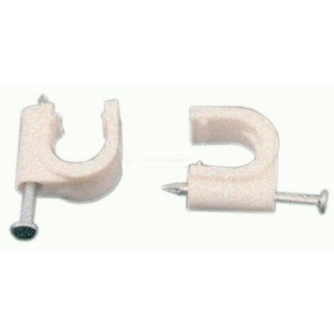 cf 24 pz fissacavi in nylon completi di chiodo chiodino per cavi da   7/8 mm