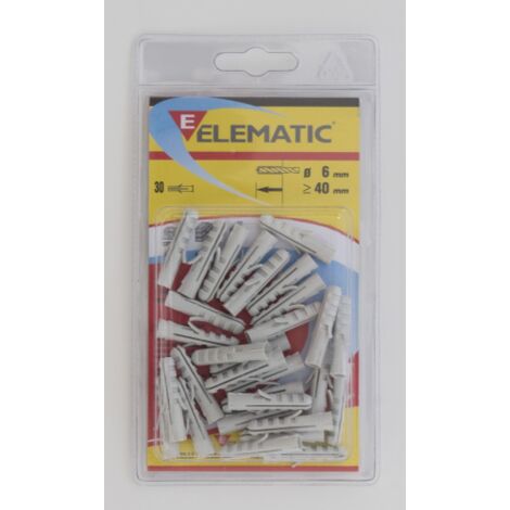 cf 30 pcs Chevilles A lA matiques E sans bord Gousset en nylon de 6 mm avec ailes