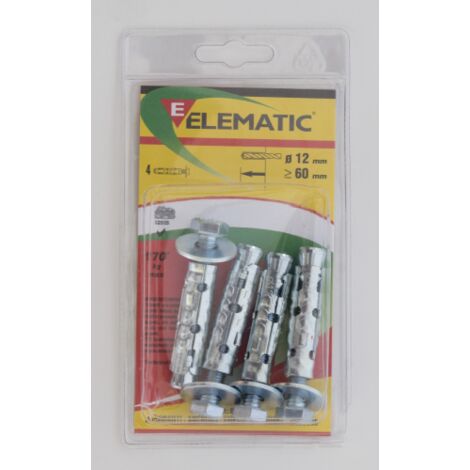 cf 4 pcs Ancrages A  vis Elematic LE / B8 Cheville de 8 mm pour fixation lourde