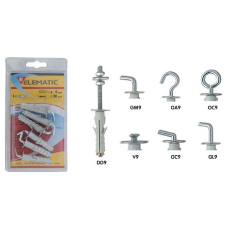 cf 6 pcs Ancrages A  vis Elematic ENP / OC Bouchon filetA  9 mm pour fixation murale