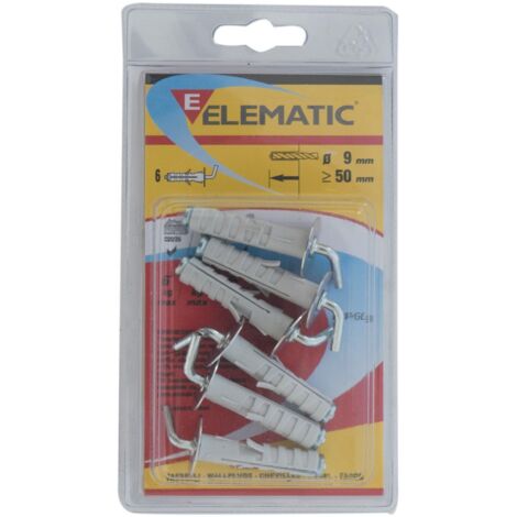 cf 6 pz elematic tasselli ENP/GC   9x50 mm fissaggio tassello universale nylon