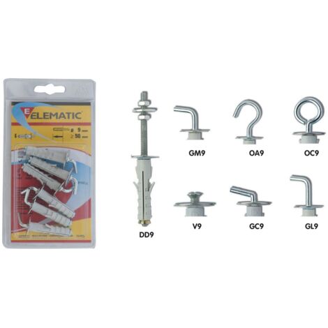 cf 6 pz elematic tasselli ENP/GM 9x50 mm fissaggio tassello universale nylon
