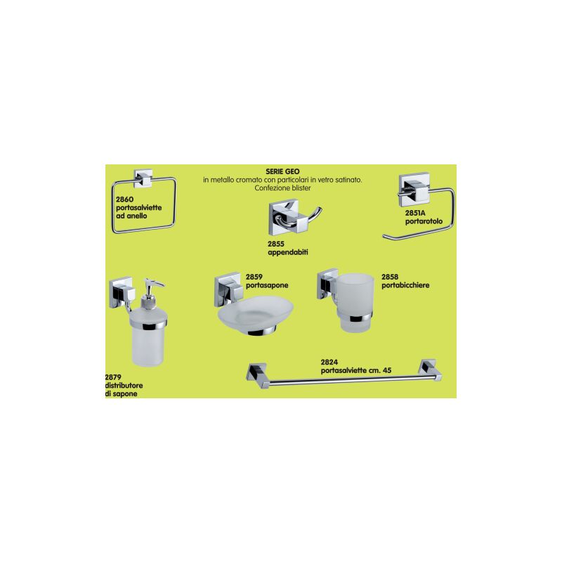 Cf 7 piA ces sa rie d&39accessoires de salle de bain Geo en mA tal chromA et verre satinA