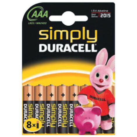 cf 8 piles Duracell Simply MN2400 1,5W piles alcalines ministyle