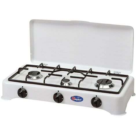 Cf parker fornello a gas metano 3 fuochi da appoggio bianco modello 5327m gp