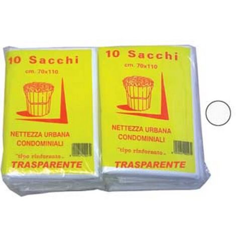 CF SACCO CONDOMINIALE RINFORZATO TRASPARENTE PZ.10 - CM.70X110 GR.75