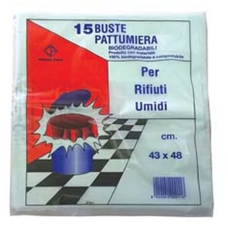 CF SACCO PATTUMIERA BIODEGRADABILE PER RIFIUTI UMIDI PZ.15 - CM.43X48 GR.175