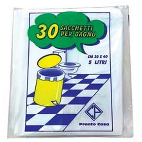 CF SACCO PATTUMIERA PER BAGNO BIANCO PZ.30 - CM.30X40 GR.152