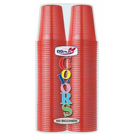 Cf.100 Bicchieri 200Cc. Rosso X1