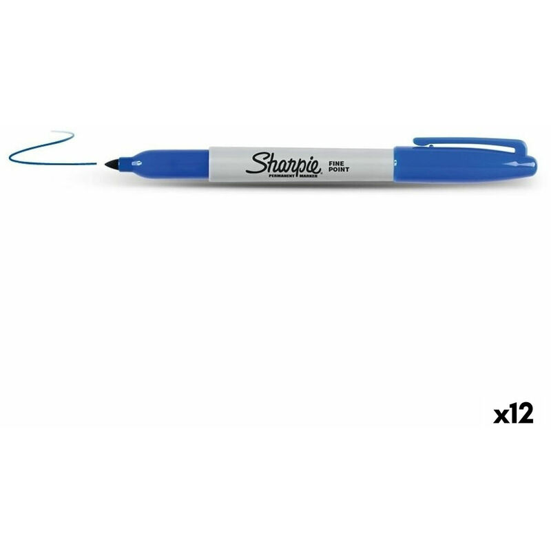 Image of Marcatore permanente Sharpie Fine Point Azzurro 0,9 mm (12 Unità)
