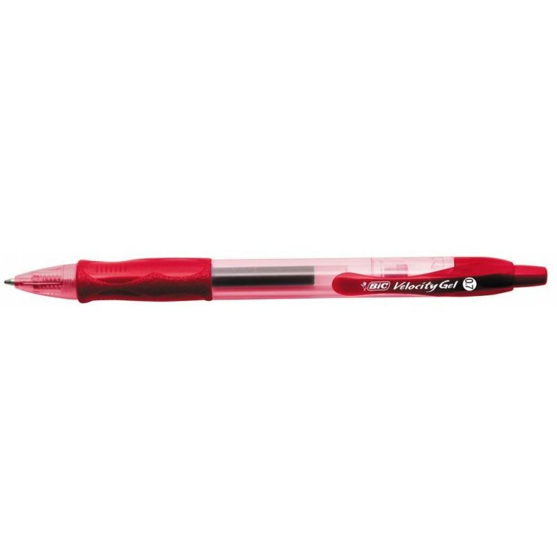 Image of Gel-ocity penna a sfera inchiostro rosso punta fine conf 12 Pz. - BIC
