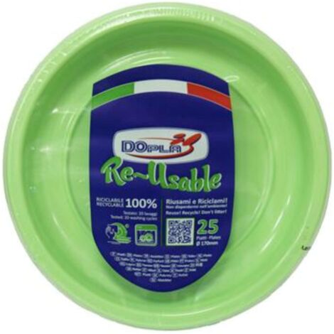 Cf.25 Piatti Piani Verde Acido 11767 X1