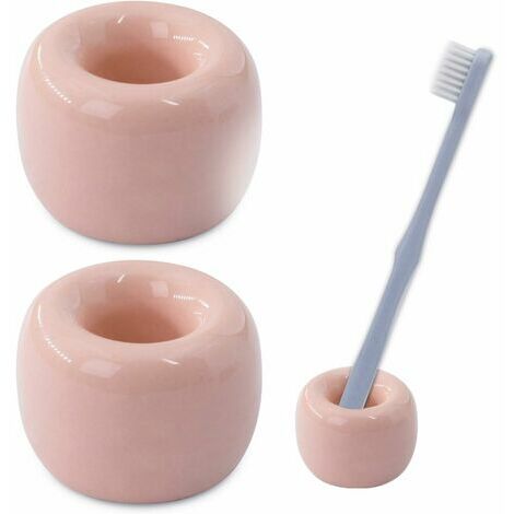 CFGTVB 2 mini porte-brosse à dents en céramique pour salle de bain (rose)