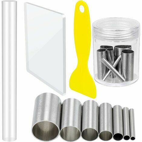 CFGTVB Kit de 7 Outils de Modelage Outils Sculpture Argile en Acier Inoxydable avec Feuilles Acrylique Rouleau Fimo Grattoir pour Bricolage Artisanat Sculpture Argile Poterie