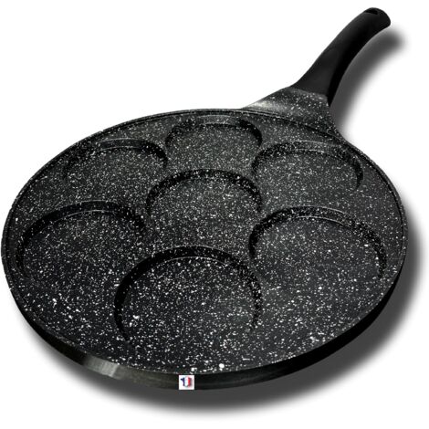 Cflagrant® - Padella per Pancake, 26 cm, in Pietra, per tutti i Tipi di Fuochi e Piano a Induzione, senza Acido Perfluoroottanoico (PFOA), Cottura senza Grassi, Rivestimento Antiaderente