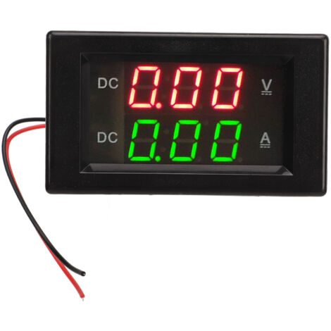 CFTGIW Affichage du Courant de Tension, Voltmètre Double LED 0-300 V 50 A, Ampèremètre étanche ABS 1% de Précision, Conception Compacte pour Connexion de Fil de Terre D'alimentation.