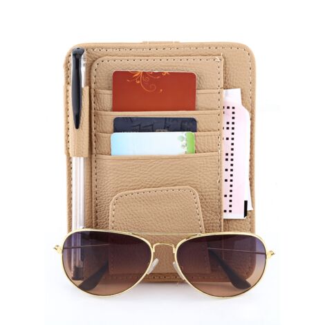 CFTGIW Porte-Lunettes de Soleil de Voiture Porte-Lunettes de Soleil pour Voiture Auto Car S Pochette Sac de Rangement pour Cartes Porte-Lunettes Clip Porte-Lunettes de Soleil.