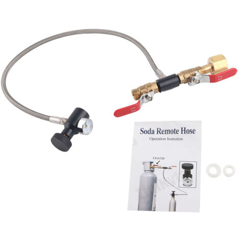 CGA-320 CO2-Nachfülladapter mit Manometer und Schlauch für 24-Zoll-Sodatank