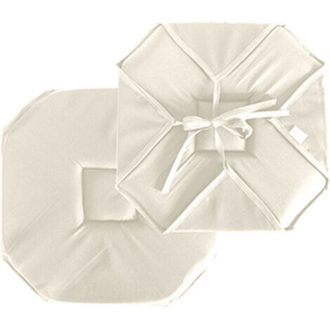 CHABY polyester cushion with flaps, 40 x 40 cm, ECRU color