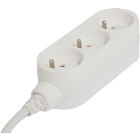 Chacon - bloc design 3 x 16a - 0,5 m - blanc - 48838 -