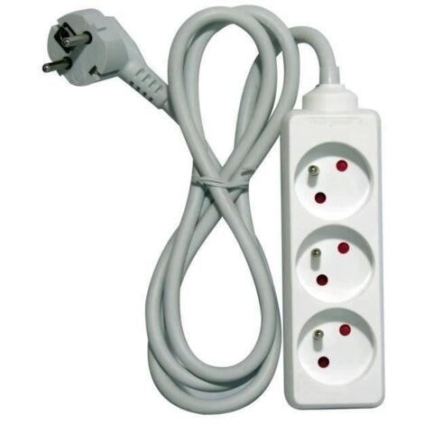 CHACON Bloc multiprise 3 prises 16A 1,5m blanc