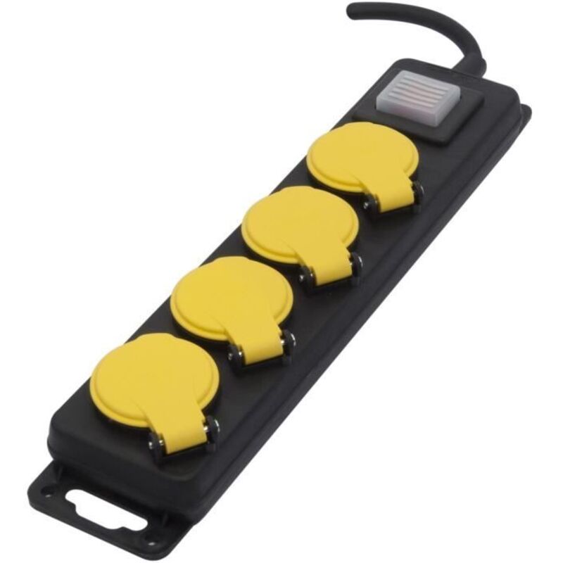 CHACON Bloc multiprise étanche 4 prises 16 A avec interrupteur câble 3 m noir