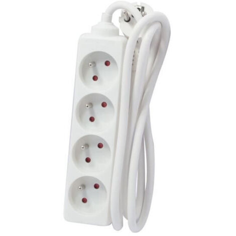 CHACON Bloque de regleta alargadora 4 tomas 16A 5m blanco