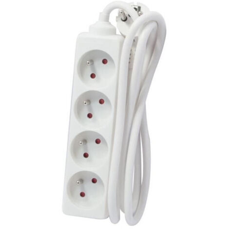 CHACON Bloque de regleta con 4 tomas 16A 3m blanco